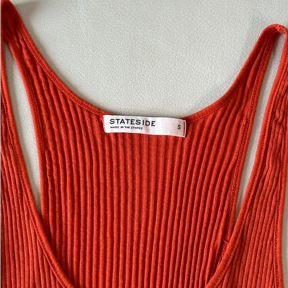 Stateside Orange Ribbed Tank Top - Picture 3 of 5
